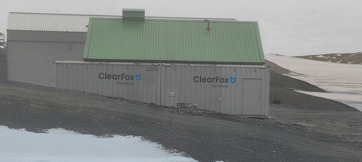 ClearFox® FBBR wastewater treatment plant installed in two-20-foot ISO sea containers in Antarctica